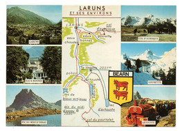 LARUNS Et Ses Environs--Multivues , Carte Géographique ,blason .............à Saisir - Laruns