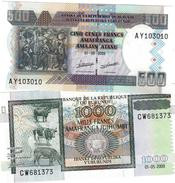 Burundi (BRB) 500 & 1000 Francs 2009 UNC 2 Pcs Cat No. P-45,46a / BI232,233a - Burundi