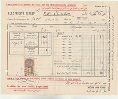 SYRIE - TIMBRE FISCAL SUR DOCUMENT - Cartas & Documentos