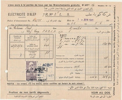 SYRIE - TIMBRE FISCAL SUR DOCUMENT - Cartas & Documentos