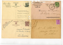 4 Oudere Postkaarten Met Diverse Stempels - OUDENBURG - BRUGGE - WAARSCHOOT - GENT (J. De Bruyker Frères) - Other & Unclassified