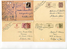 4 Oudere Postkaarten Met Diverse Stempels ST PIETERS BRUGGE - JAMBE - BRUGGE - BRUXELLES - Sonstige & Ohne Zuordnung