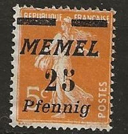 Timbre Neuf* Memel Surcharge 5c/25c - Ungebraucht