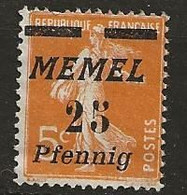 Timbre Neuf* Memel Surcharge 5c/25c - Unused Stamps