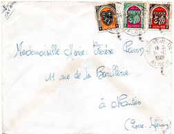 ALGERIE  1948 = HUSSEIN DEY / ALGER = CACHET ROND MANUEL A6 Sur ARMOIRIES - Lettres & Documents