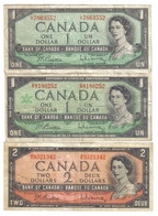 Canada 1 + 2 $ 1954 + 1 $ 1967 LOTTO 1070 - Canada