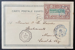 France Colonies Cotes Des Somalies Carte Postale 1898 De Port Said Avec N° 10 Pour Munich Obl Djibouti SUP Signé Calves - Cartas & Documentos