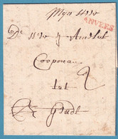Lac 1750 Marque ANVERS Rge + 2 Pour Gendt - 1714-1794 (Pays-Bas Autrichiens)
