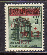 OCCUPAZIONE JUGOSLAVA DI TRIESTE 1945 LIRE 2 SU 3  MNH - Joegoslavische Bez.: Fiume