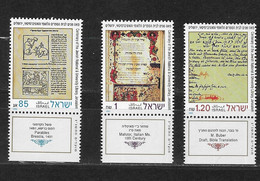 ISRAEL Nº 1181 AL 1183 - Unused Stamps (with Tabs)