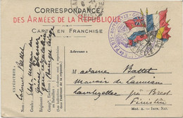 CARTE DE FRANCHISE AUX DRAPEAUX -CACHET VIOLET GOUVERNEUR MILITAIRE DE PARIS -ETAT MAJOR -1914 - Cartes De Franchise Militaire