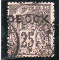 Obock: Année 1892  N°17 Oblitéré.( Surcharge B) - Used Stamps