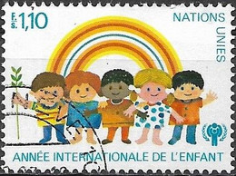 UNITED NATIONS 1979 International Year Of The Child - 1f10 - Children And Rainbow FU - Usados