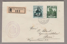 Liechtenstein Dienstmarken 1934-04-26 R-Brief Nach Bern Mit Mi#D5c + D1b - Service