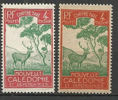 NOUVELLE-CALEDONIE TAXE N° 27 X 2 NUANCES NEUF*  CHARNIERE / MH - Timbres-taxe