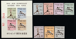 HAITI - N°529/31+PA N°301/4+Bloc N°23 ** (1965) Jeux Olympiques De Tokyo Surchargés - Haïti