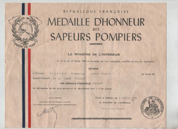 Médaille D'Honneur Des Sapeurs Pompiers Collomb La Balme Savoie 1954 - Feuerwehr