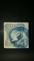 D.MARIA II - MARCOFILIA - 1ªREFORMA (110) VALENÇA DO MINHO EM COR AZUL - Used Stamps