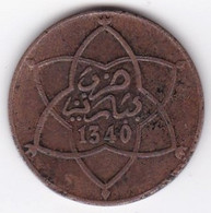 Protectorat Français 5 Mouzounas (Mazounas) AH 1340 - 1922 Paris, En Bronze, Lec# 66 - Marruecos