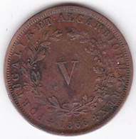Portugal 5 Reis 1868 , Louis I , En Cuivre, KM# 513 - Portogallo
