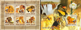 Guinea Bissau 2005, Animals, Schweitzer I, Wild Cat, 6val In BF +BF - Albert Schweitzer