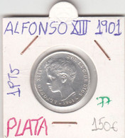 CRE0077 MONEDA ESPAÑA 1 PESETA ALFONSO XIII 1901 PLATA 150 - Other & Unclassified