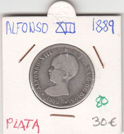 CRE0080 MONEDA ESPAÑA 1 PESETA ALFONSO XIII 1889 PLATA 30 - Sonstige & Ohne Zuordnung