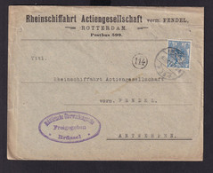 DDZ 711 - Envelope 1917 ROTTERDAM - Entete Rheinschiffsfahrt Actiengesellschaft - Timbre PERFORE/PERFIN R.A.G. - Storia Postale