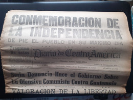 Journal Diario De Centro America Guatemala Commémoration De L ' Independance  Septembre 1960 - [1] Hasta 1980