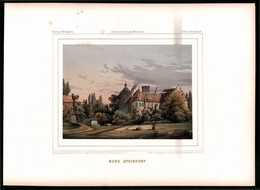 Lithographie Burg Steinfurt, Kreis Steinfurt, Farblithographie Aus Duncker 1865, 39 X 29cm - Lithographies