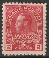 Canada 1915 Sc MR2  War Tax MH* Some Disturbed Gum Rose Carmine - War Tax