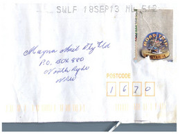 (SS 32) Australia - Cover Posted With Postal " Label " (instead Of Stamp...) Went Through The Mail WITHOUT Fine ! 2013 - Varietà & Curiosità