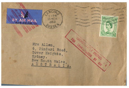 (SS 32) 1962 Cover Posted From UK To Australia - UNDERPAID And Travel Via Sea Mail  (instead Of Air Mail) - Abarten & Kuriositäten