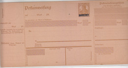 SAARGEBIET  Postanweisung A7* Altersspuren - Brieven En Documenten