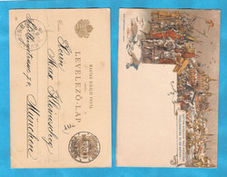 23-06 UNG  UNGARN UNGHERIA POSTKARTE  MILITARI  TRACHTEN  KOENIG MATIAS PROKLAMATION - Postmark Collection