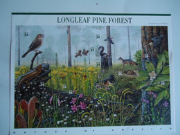 UNITED STATES MNH   SHEET  STAMPS LONGLEAF PINE FOREST   BIRDS ANIMALS  FISHES - Unclassified