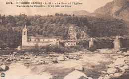 ROQUEBILLIERE - Le Pont Et L'Eglise - Vallée De La Vésubie - Roquebilliere