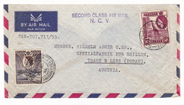 Lettre British Colony Kenya Ouganda 1959 Dar Es Salam Tanzanie Second Class Air Mail Autriche Austria Traun B Linz - Kenya, Uganda & Tanganyika