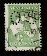 Australia SG O16  1913 First Watermark Kangaroo Half Penny Green,Used - Officials