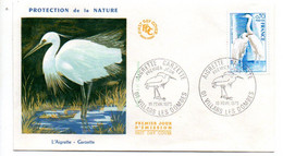 FDC--1975-- Oiseau Aigrette Garzette --Protection Nature--cachet    VILLARS LES DOMBES --01 - 1970-1979