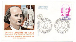 FDC--1975-- LECONTE DE LISLE  (poète) -----cachet  SAINT PAUL (Réunion)  --974 - 1970-1979