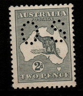Australia SG O18  1913 Kangaroo ,Perforated OS, 2d Grey 1st Wtmk,Mint Never Hinged, - Dienstmarken