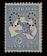 Australia SG O46a  1915 Kangaroo ,Perforated OS, 6d Ultramarine, 3rd Wtmk,Mint  Hinged - Dienstmarken
