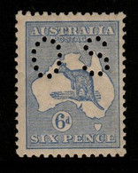 Australia SG O46  1915 Kangaroo ,Perforated OS, 6d Ultramarine, 3rd Wtmk,Mint  Hinged - Officials