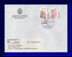 1985 San Marino Saint Marin Rgt. Letter NO PHILATELIC To Italy Recommandee Lettre - Storia Postale