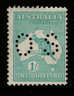 Australia SG O116  1915 Kangaroo ,Perforated OS, One Shilling Blue Green,Small Mult Wtmk,Mint Never Hinged, - Servizio