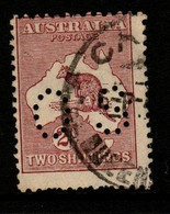 Australia SG O117 1929-30 Small Multi Wtmk Kangaroo,Two Shillings Maroon,Used, - Service