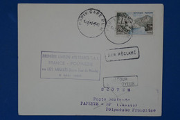 123 FRANCE BELLE LETTRE ASSEZ RARE  1960  PREMIERE LIAISON PARIS PAPEETE TAHITI+ RETOUR + AFFR. PLAISANT - 1960-.... Briefe & Dokumente