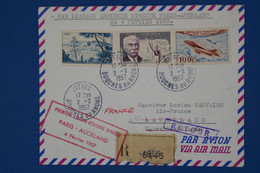 150 FRANCE BELLE LETTRE RECOM. 1957  PREMIERE LIAISON DIRECTE  PARIS AUCKLAND+ AFFR. PLAISANT - 1927-1959 Used