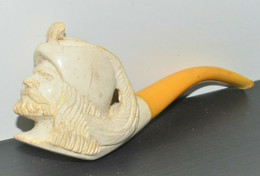 PIPE ANCIENNE TETE MAHARADJA En ECUME Objet Du Fumeur De Collection VITRINE - Porcelain Pipes